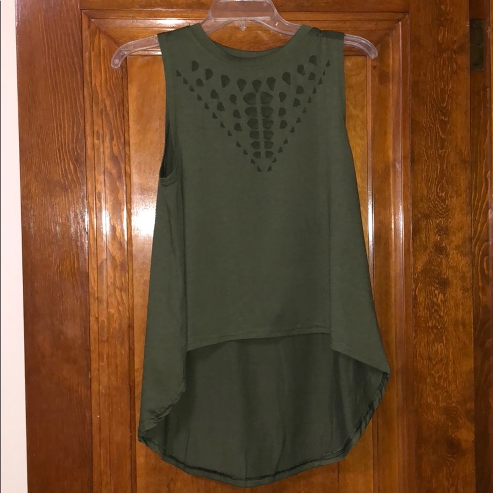 Olive Green High Low Tank